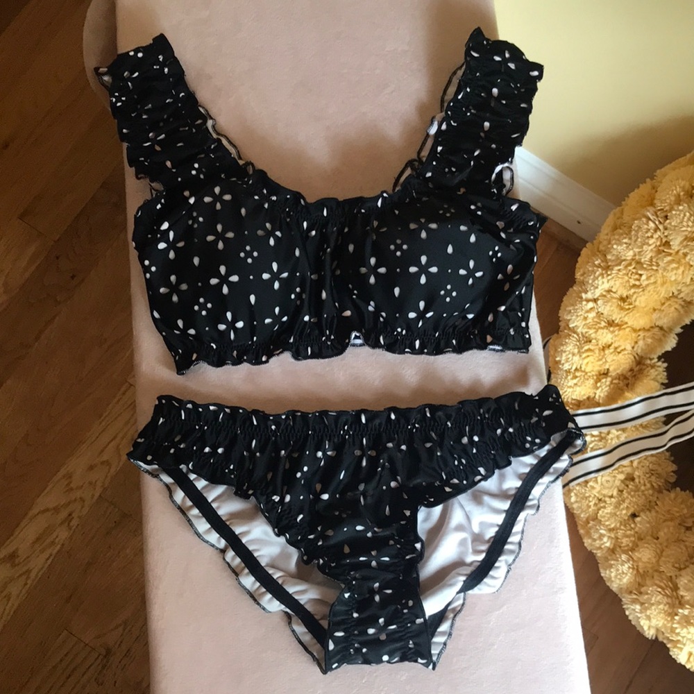 Super Sweet Live Love Dream Black & Pink Bikini